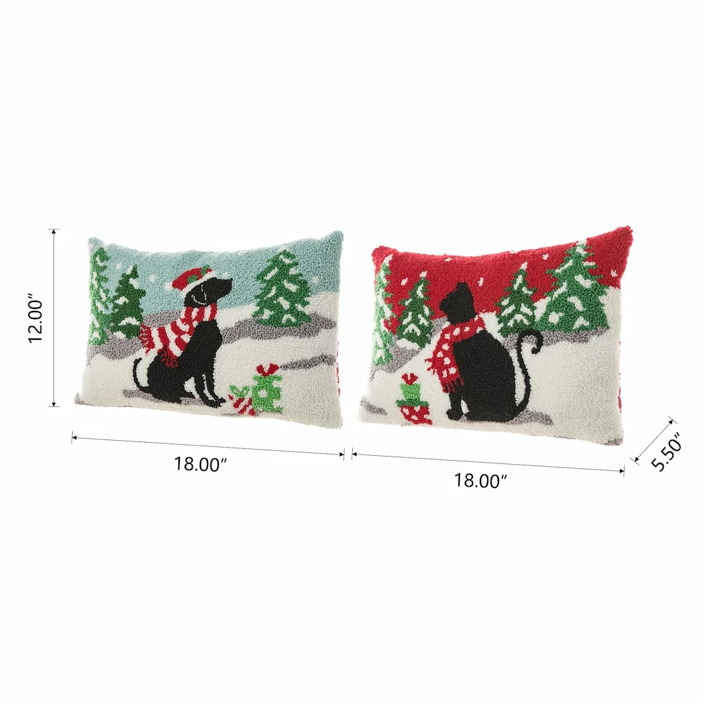 Best Sale β Glitzhome® Hooked π Christmas Cat & πΆ Dog Pillows, 2ct. π - Image 5