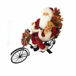 New โ Santa's Workshop 19" Santa on Bike with LED Lights by SantasWorkshop ๐งจ