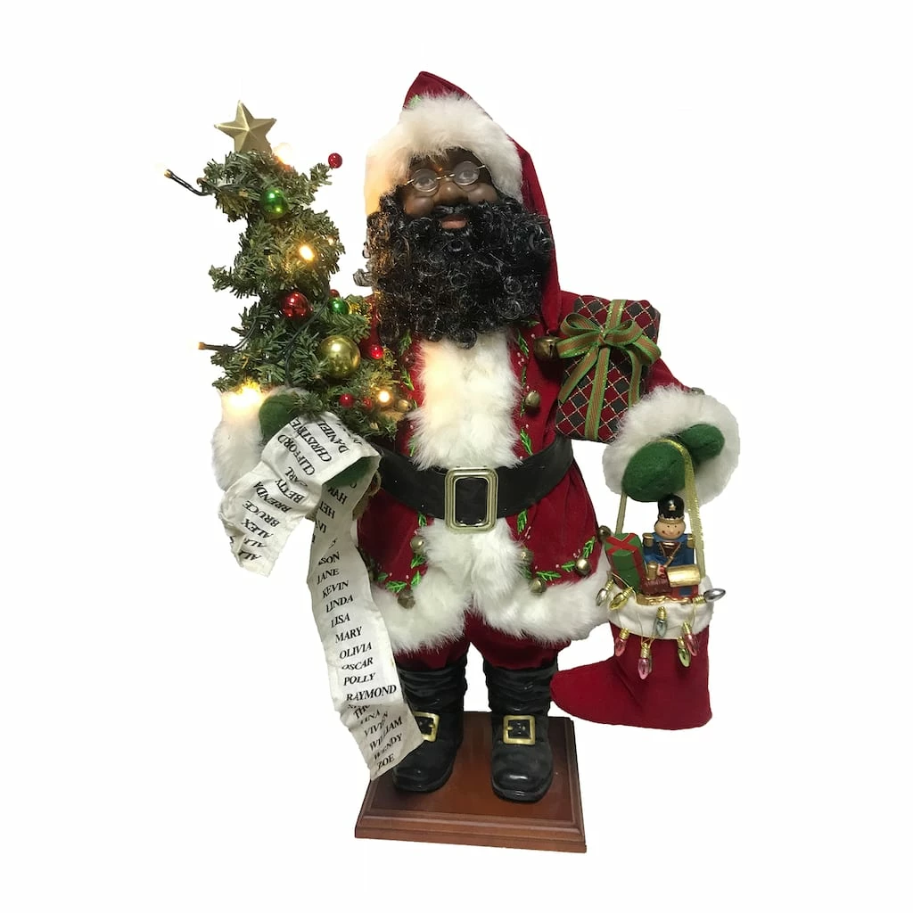Budget ๐ Santa's Workshop 24" Black Merry ๐ Christmas Claus Decoration by SantasWorkshop ๐