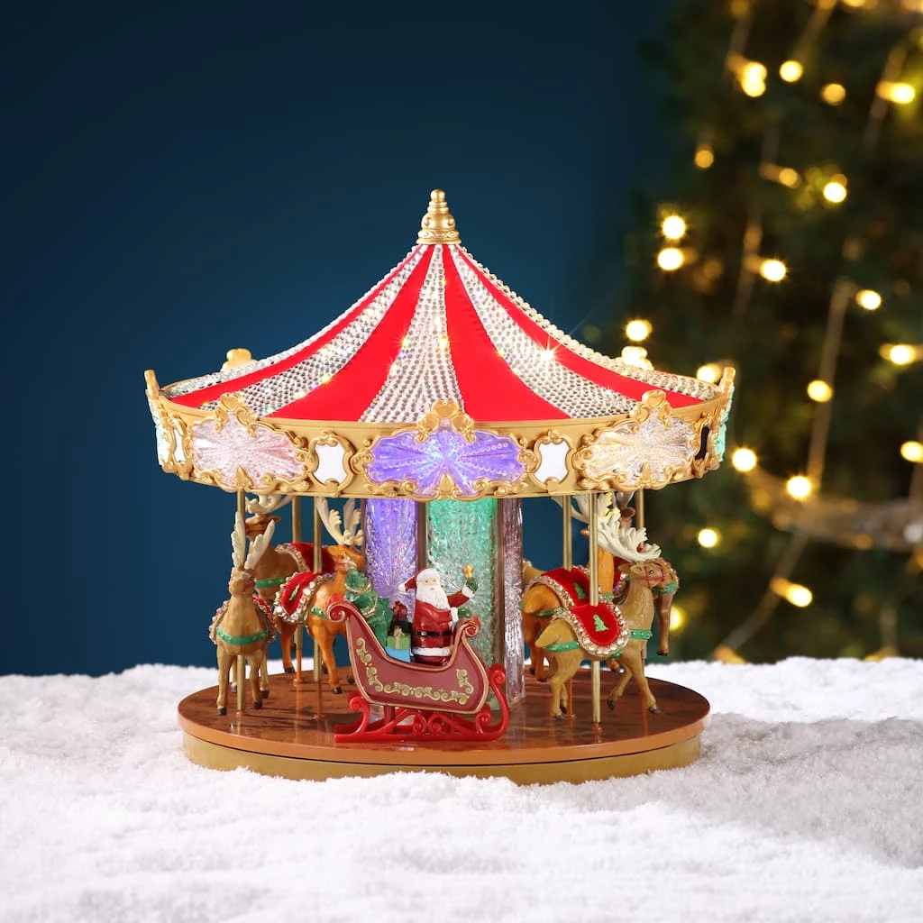 Coupon 👏 12" Swarovski® LED Holiday Carousel by Mr. 🎄 Christmas 👍 - Image 2