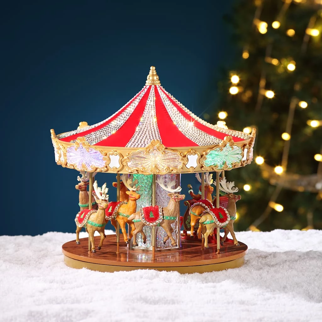Coupon 👏 12" Swarovski® LED Holiday Carousel by Mr. 🎄 Christmas 👍 - Image 5