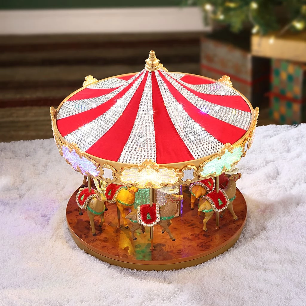 Coupon 👏 12" Swarovski® LED Holiday Carousel by Mr. 🎄 Christmas 👍 - Image 6