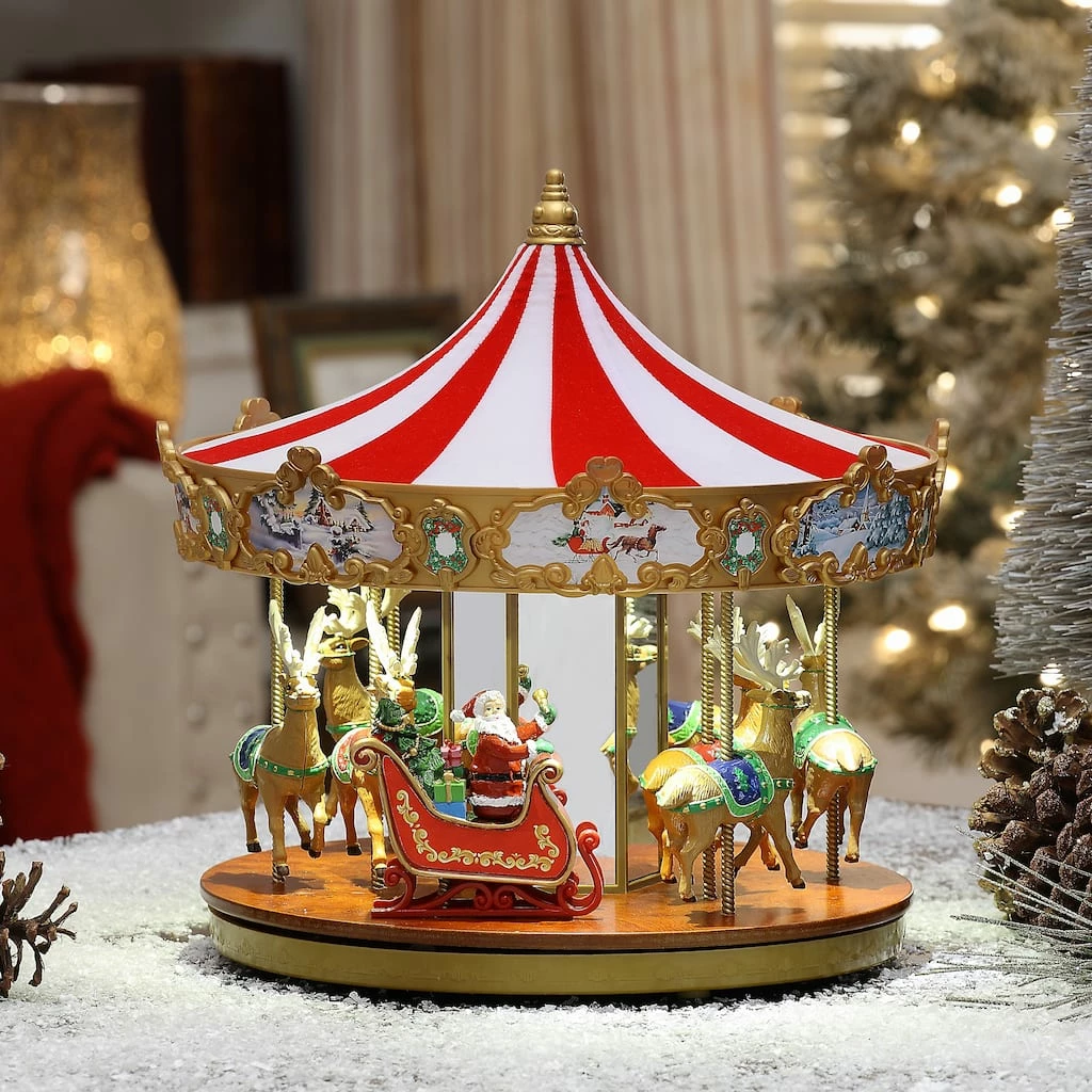 Brand new ⭐ 12" Lighted Very Merry Carousel by Mr. 🎄 Christmas 🤩 - Image 2