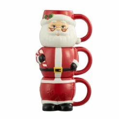 Cheapest ✨ 12oz. Santa Stacking Mug Set by Mr. ❄ Christmas ❤️