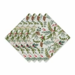 Wholesale 💯 DII® Heritage Holiday Sprigs Printed Napkin Set, 4ct. 🎉