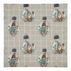 Buy 😍 Gray & White Check Gnome Globe Pattern Cotton Twill Napkin by Designs Direct 😉