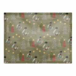 Brand new 😀 Green Tree & Globe Pattern Cotton Twill Placemat by Designs Direct 😉