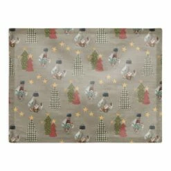 Buy ❤️ Gray Tree & Globe Pattern Cotton Twill Placemat by Designs Direct 🔔