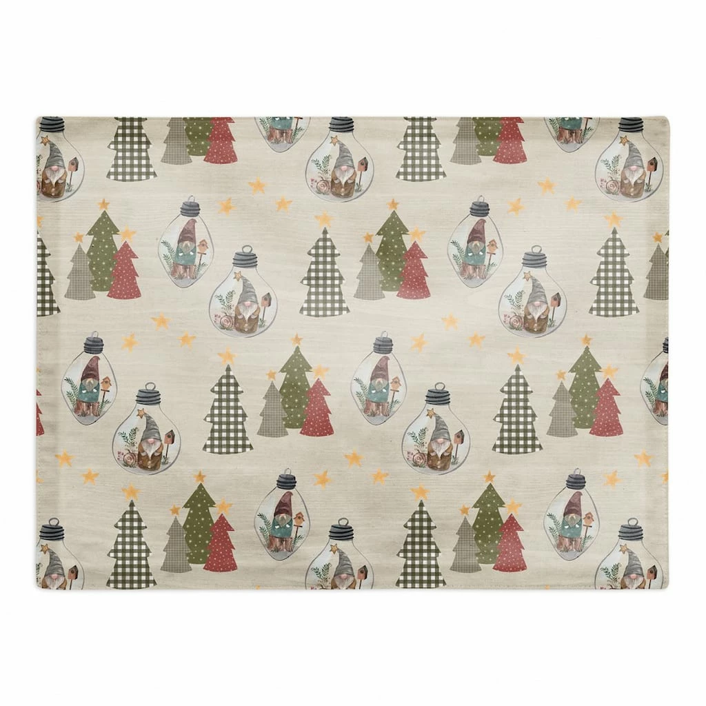 Discount 🥰 Cream Tree & Globe Pattern Cotton Twill Placemat by Designs Direct 🌟