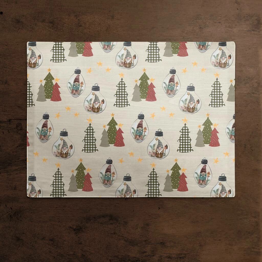 Discount 🥰 Cream Tree & Globe Pattern Cotton Twill Placemat by Designs Direct 🌟 - Image 2