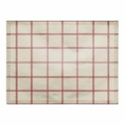 Cheapest 👏 Red & Cream Check Cotton Twill Placemat by Designs Direct ⌛