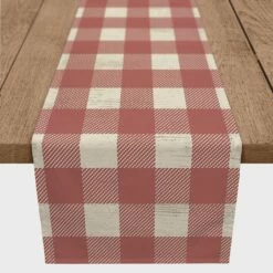 Deals ✔️ 72" Red Buffalo Check Cotton Twill Runner by Designs Direct 😀