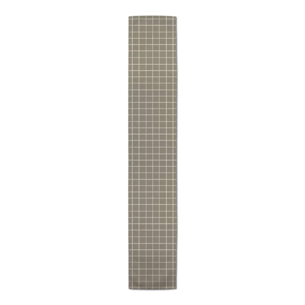 Best deal 🥰 72" Taupe & White Check Cotton Twill Runner by Designs Direct ✔️ - Image 3