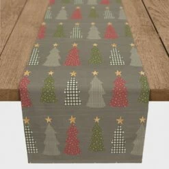 Buy 🛒 72" Gray Tree Pattern Cotton Twill Runner by Designs Direct 🎁