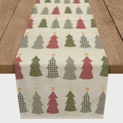 Hot Sale ๐ฅ 72" Cream Tree Pattern Cotton Twill Runner by Designs Direct โจ