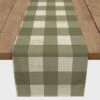 Brand new 😀 90" Green Buffalo Check Cotton Twill Runner by Designs Direct ⌛