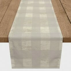 Wholesale 👏 90" Gray Buffalo Check Cotton Twill Runner by Designs Direct ❤️