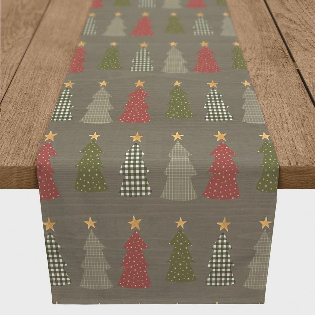 Best deal ๐ 90" Gray Tree Pattern Cotton Twill Runner by Designs Direct ๐
