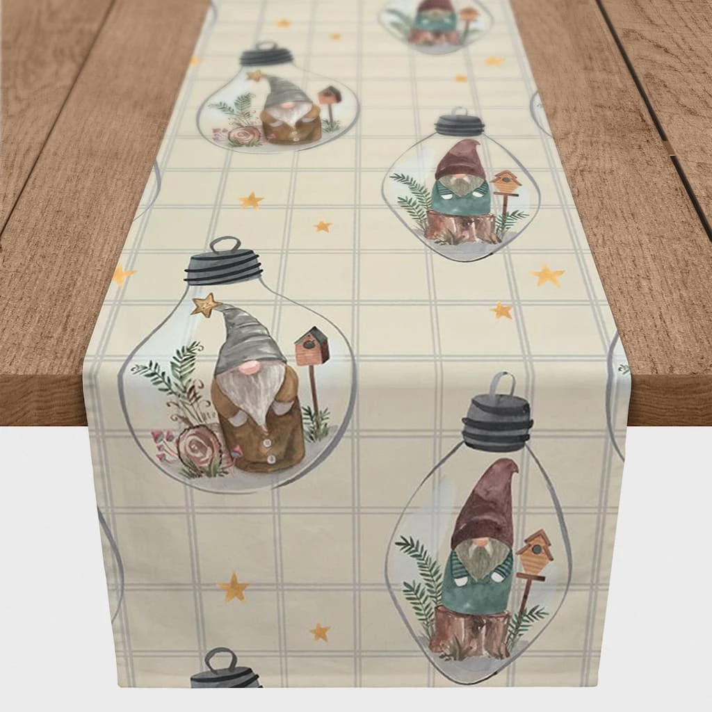 Best reviews of ๐ฅ 90" Cream & Gray Check Gnome Globe Pattern Cotton Twill Runner by Designs Direct ๐คฉ