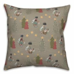 Best deal 🔔 Gray Tree & Globe Pattern Throw Pillow by Designs Direct 🥰