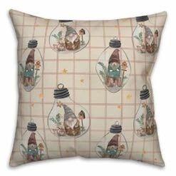 Top 10 ❤️ Cream & Red Check Gnome Globe Pattern Throw Pillow by Designs Direct 🎉
