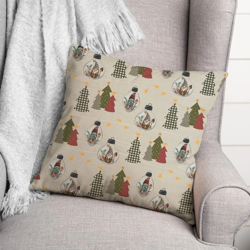 Flash Sale 👍 Cream Tree & Globe Pattern Throw Pillow by Designs Direct 😍 - Image 3