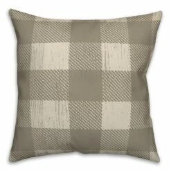 Flash Sale ๐ Taupe Buffalo Check Throw Pillow by Designs Direct ๐