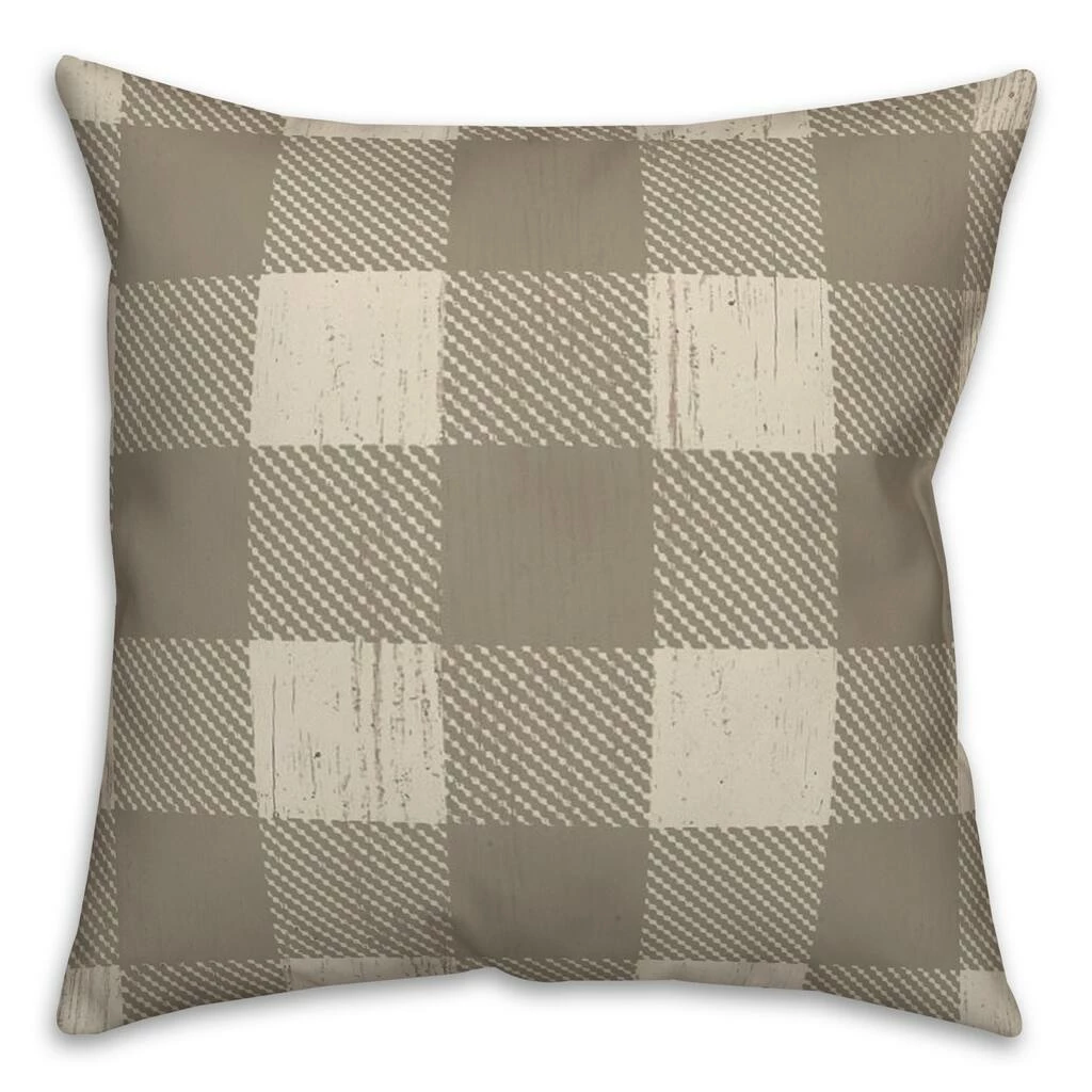 Flash Sale ๐ Taupe Buffalo Check Throw Pillow by Designs Direct ๐ - Image 2