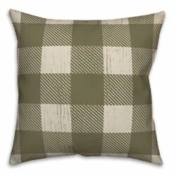 Discount ๐ Green Buffalo Check Throw Pillow by Designs Direct ๐