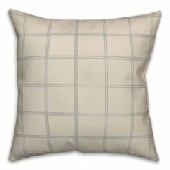 Coupon 🎁 Cream & Gray Check Throw Pillow by Designs Direct 😉