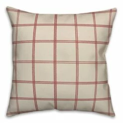 Brand new ✔️ Cream & Red Check Throw Pillow by Designs Direct 🤩