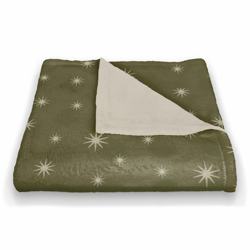 Budget 🛒 Green Twinkle Coral Fleece Blanket by Designs Direct 🔔 - Image 2