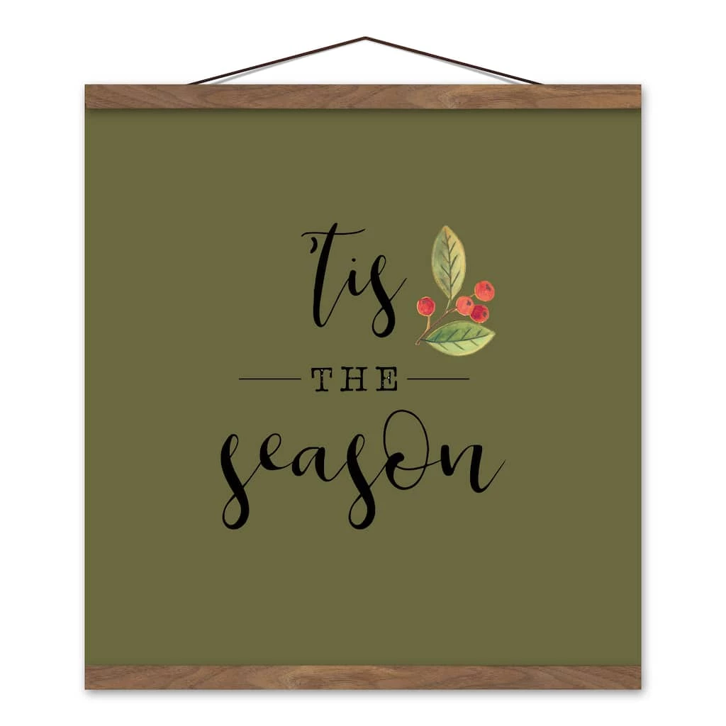 Best Pirce ๐ Green Tis the Season Hanging Canvas in Teak Frame by Designs Direct ๐ฅ