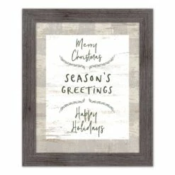 Budget 🔔 Gray Buffalo Check Holiday Phrases Print in Western Gray Frame by Designs Direct 🎉