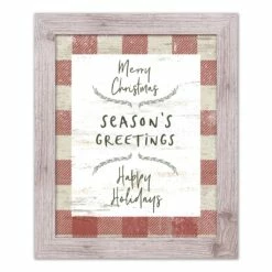 Promo ❤️ Red Buffalo Check Holiday Phrases Print in Western White Frame by Designs Direct 😉