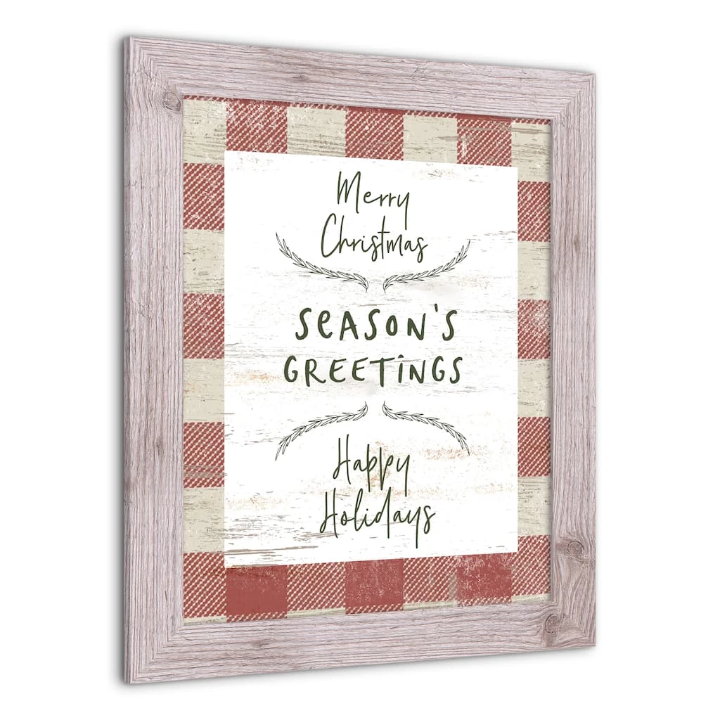 Promo ❤️ Red Buffalo Check Holiday Phrases Print in Western White Frame by Designs Direct 😉 - Image 3