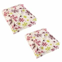 Promo ✨ DII® Holiday 2-Pack Snowflake Plush Fleece Blanket ⭐