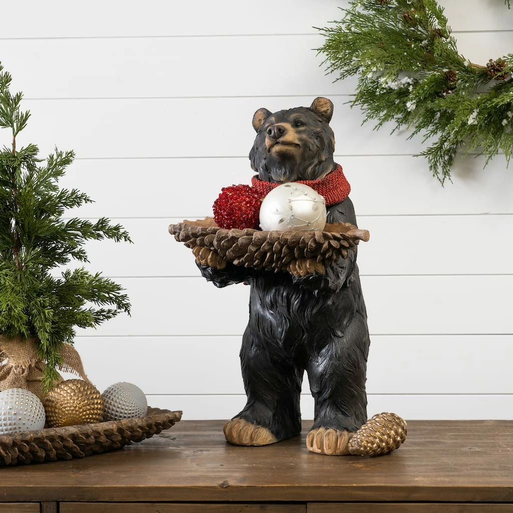 Cheapest π 22" Resin Bear With Pine Cone Bowl by Melrose π - Image 2
