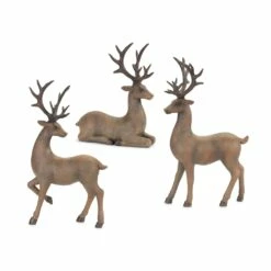 Best reviews of 💯 Natural Deer Figurine Set, 9", 13" & 13" by Melrose ❤️
