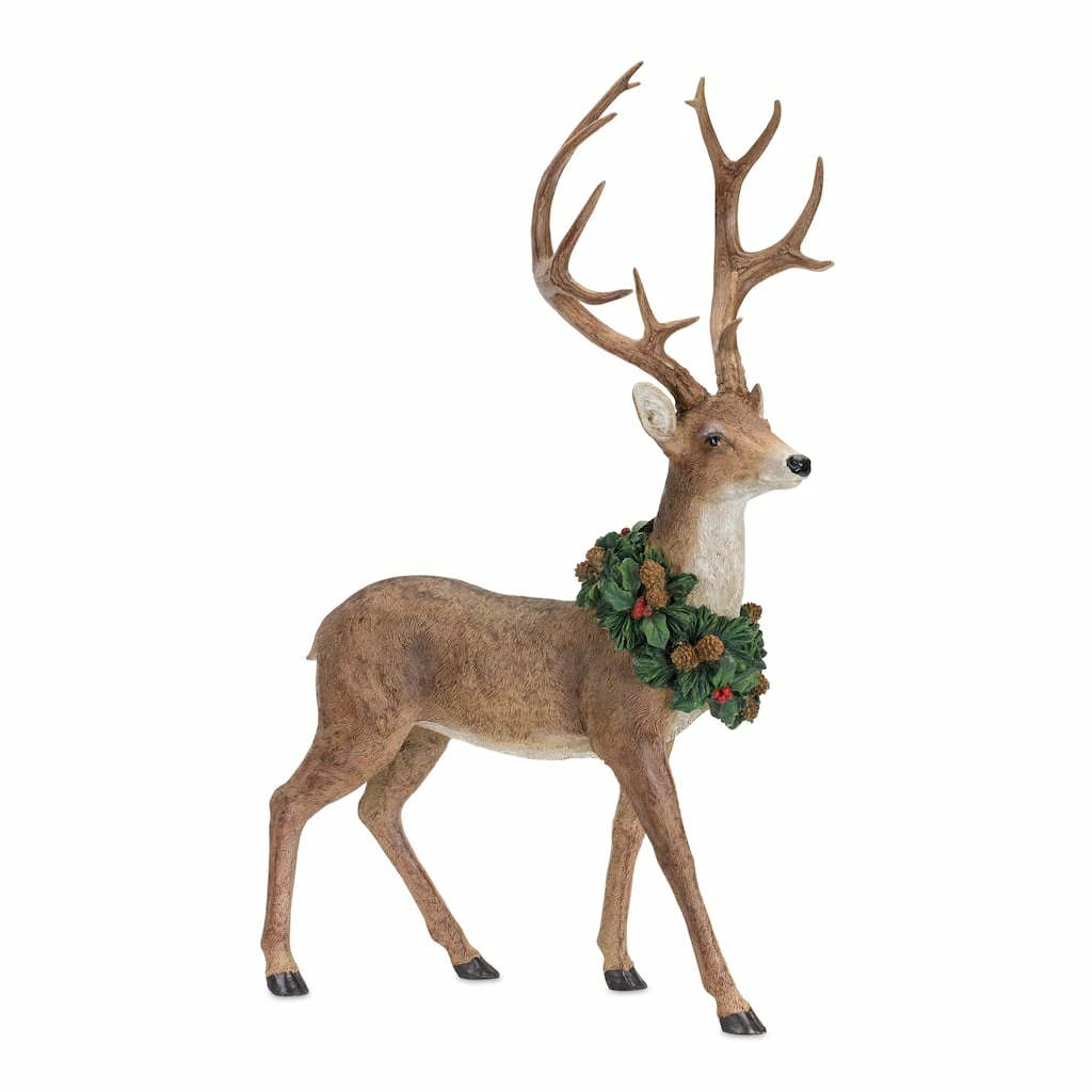 Best deal π Deer with Wreath Figurine Set, 28" & 28.5" by Melrose β¨ - Image 2
