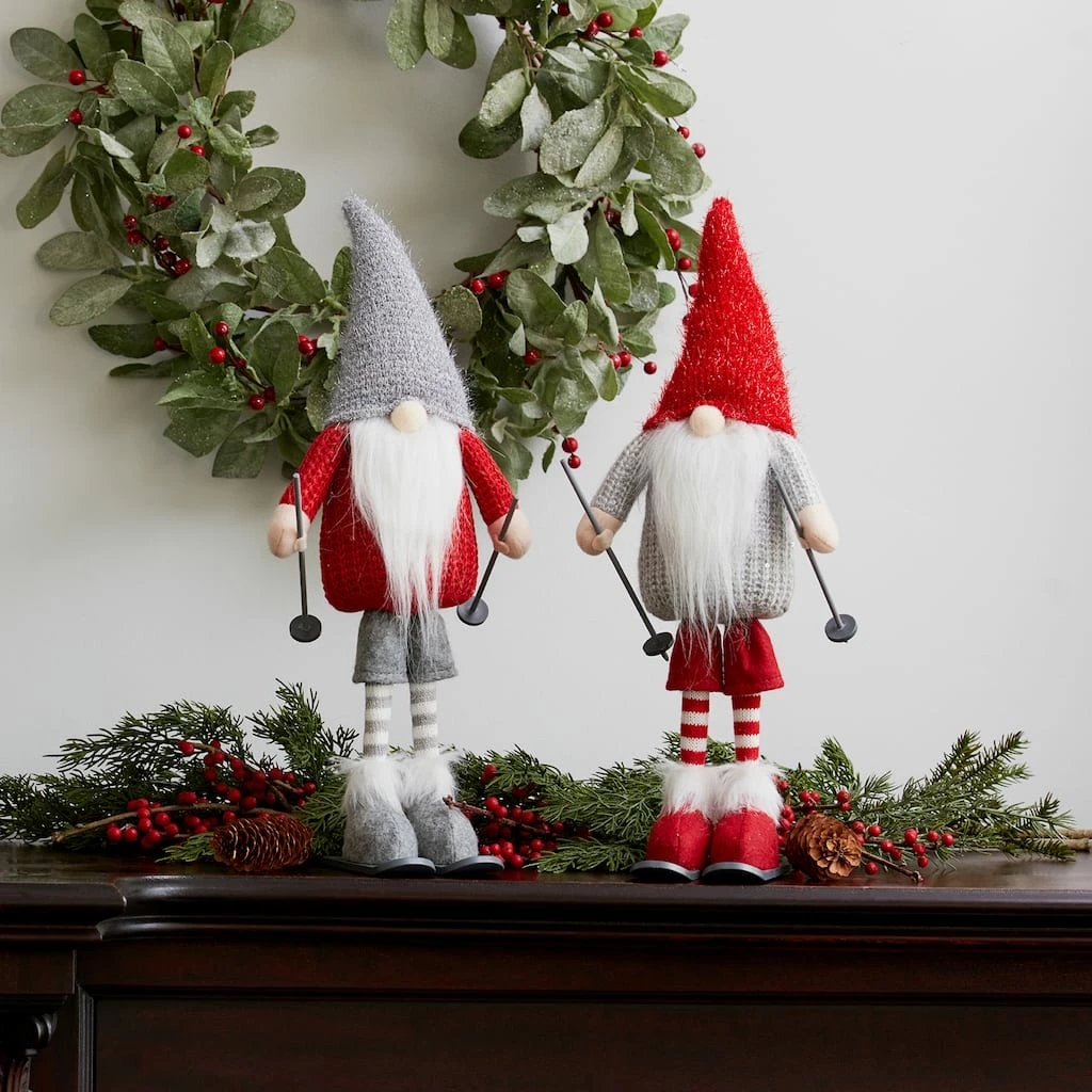 Promo π 14.25" Skiing Gnome Figurine Set by Melrose π₯ - Image 4