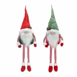 Cheapest 😉 18" Holiday Gnome with Dangling Legs Plush Figurine Set by Melrose 💯