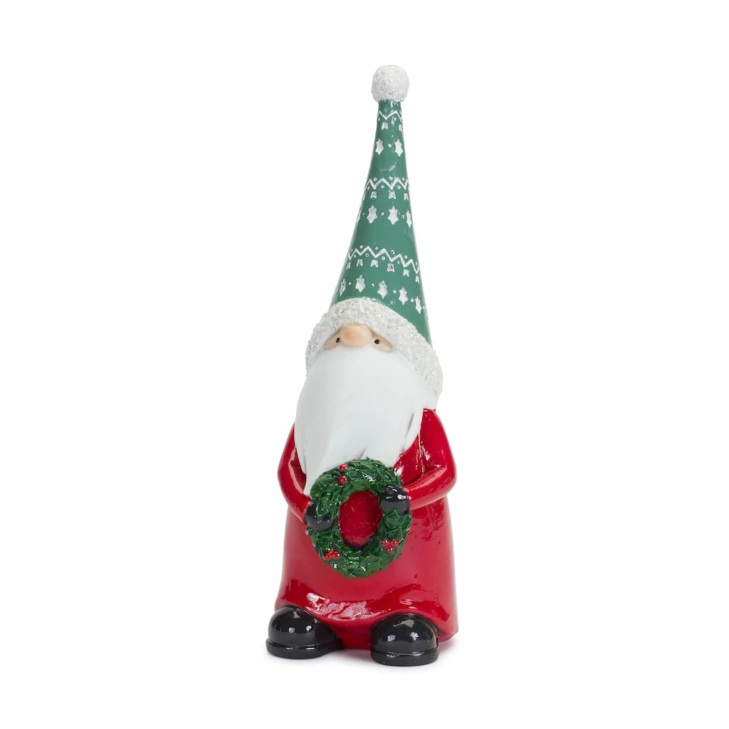 Outlet π 9" Holiday Gnome with Wreath & Package Figurine Set by Melrose π₯ - Image 3