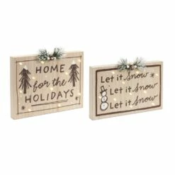 Brand new ๐ Holiday & Snow LED Sign Set, 8" & 9.25" by Melrose ๐