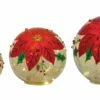 New 😉 Poinsettia LED Orb Set, 5", 6" & 7" by Melrose 🛒