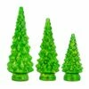 Wholesale 😍 Green LED Glass 🎄 Christmas Tree Set, 10", 13.25" & 15.5" by Melrose ✔️