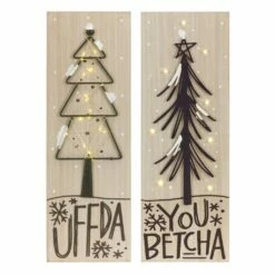 Flash Sale ๐ 24" LED You Betcha & Uffda Tree Sign Set by Melrose ๐