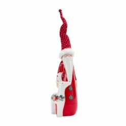 New ๐ 16" Clay Santa With Deer Figurine by Melrose ๐