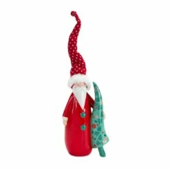 Wholesale ๐ 14" Clay Santa With Tree Figurine Set by Melrose ๐ฏ