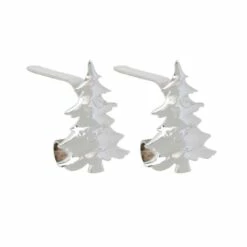 Flash Sale 🎁 Haute Decor MantleClip™ Silver 🎄 Christmas Tree Icon Stocking Holders, 2ct. 👏